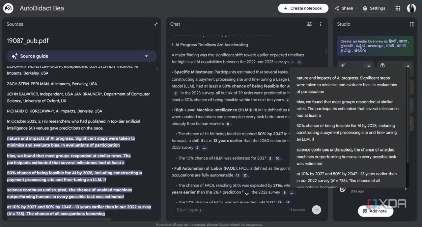 Infografik profesional bertajuk ‘Isu Ini Bukan Masalah Kecil’ yang menerangkan limitasi NotebookLM dalam penyelidikan, memaparkan lima elemen utama iaitu portabiliti hasil kerja, memori merentas projek, pengurusan tugasan, citation formal dan penemuan semula ilmu. Ilustrasi menunjukkan robot AI di meja kerja dengan laptop memaparkan antaramuka NotebookLM serta ikon perisai bagi setiap isu.